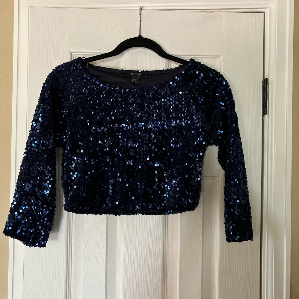 Forever 21 Blue sequined top